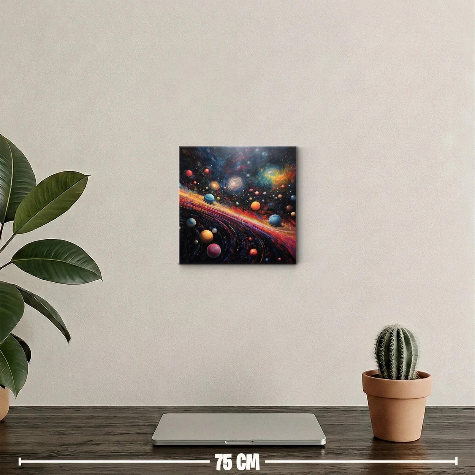 Vibrante universo con galaxias y planetas coloridos — miniatura 2