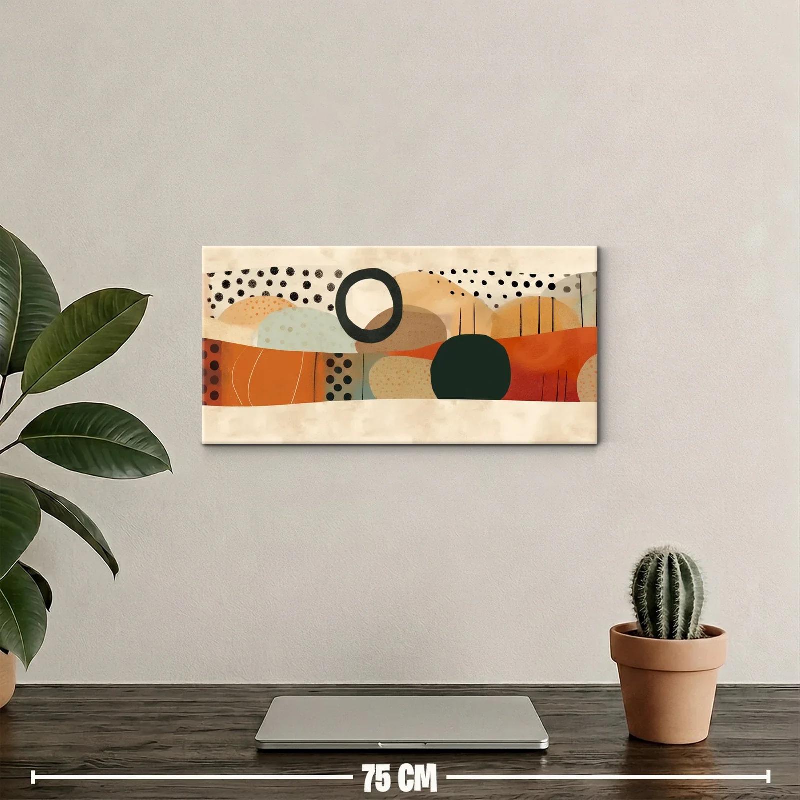 Cuadro composición geométrica abstracta con ritmo lineal — miniatura 2
