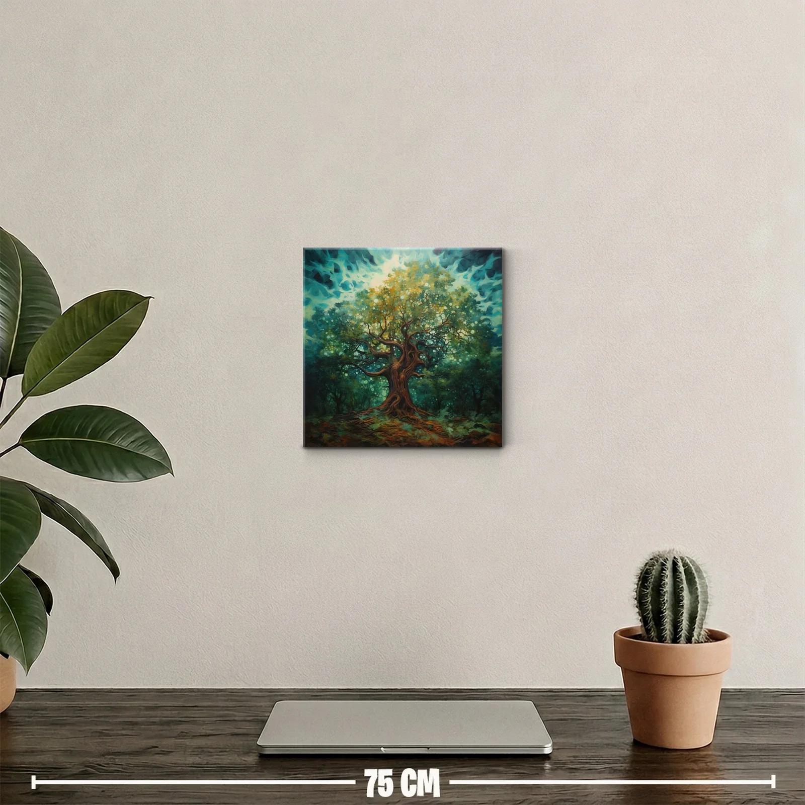 Árbol místico con luces en bosque encantado — miniatura 2