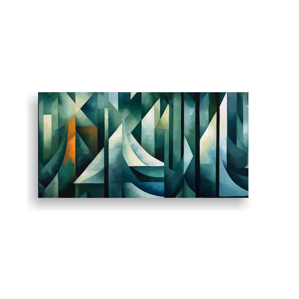 Cuadro veleros abstractos con círculos luminosos — imagen principal
