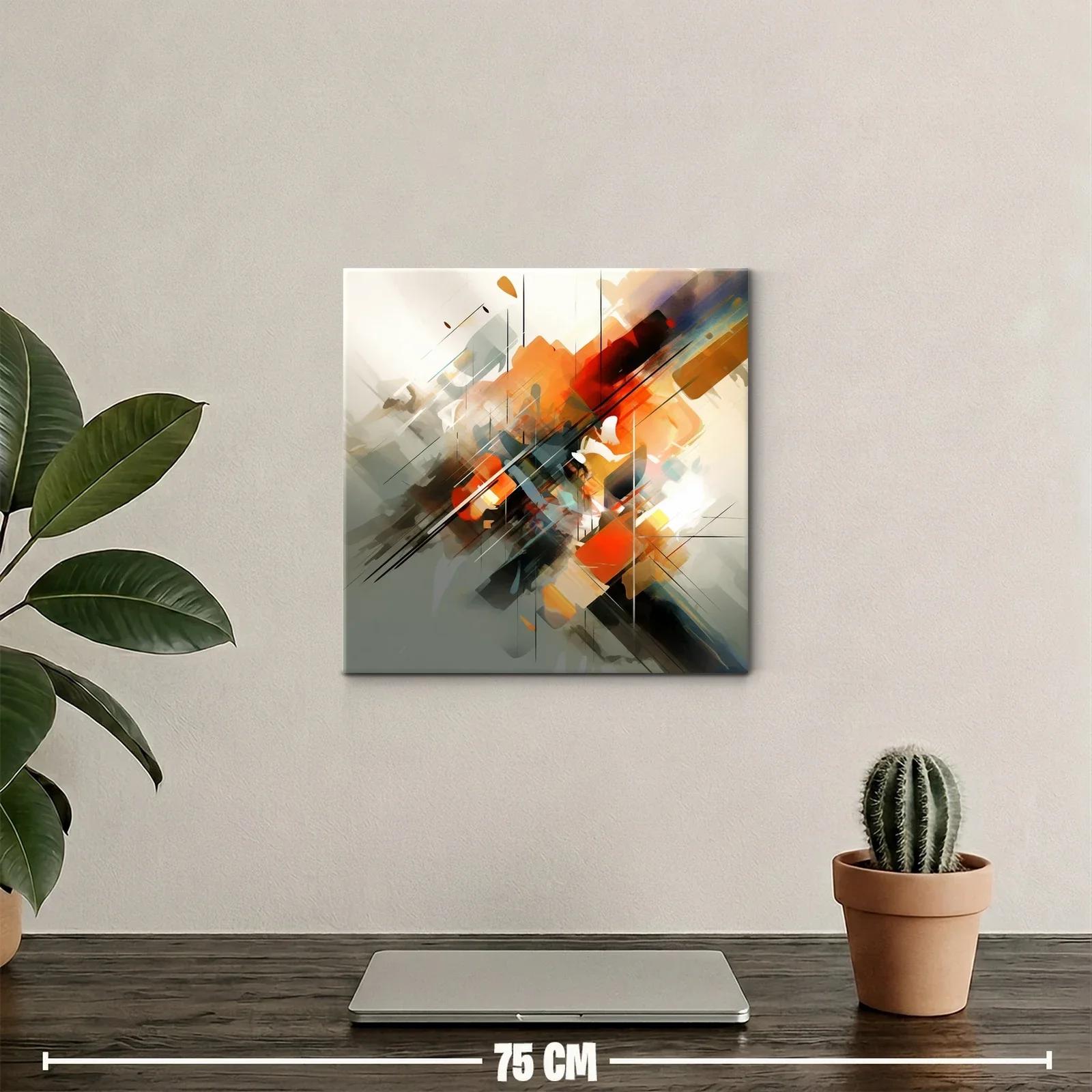 Composición abstracta con dinamismo en tonos cálidos — miniatura 2