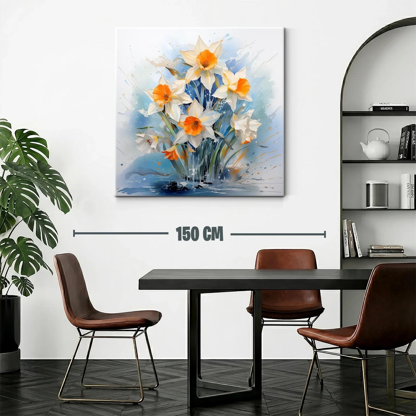 Ramo vibrante de narcisos en tonos blancos y naranjas — miniatura 2