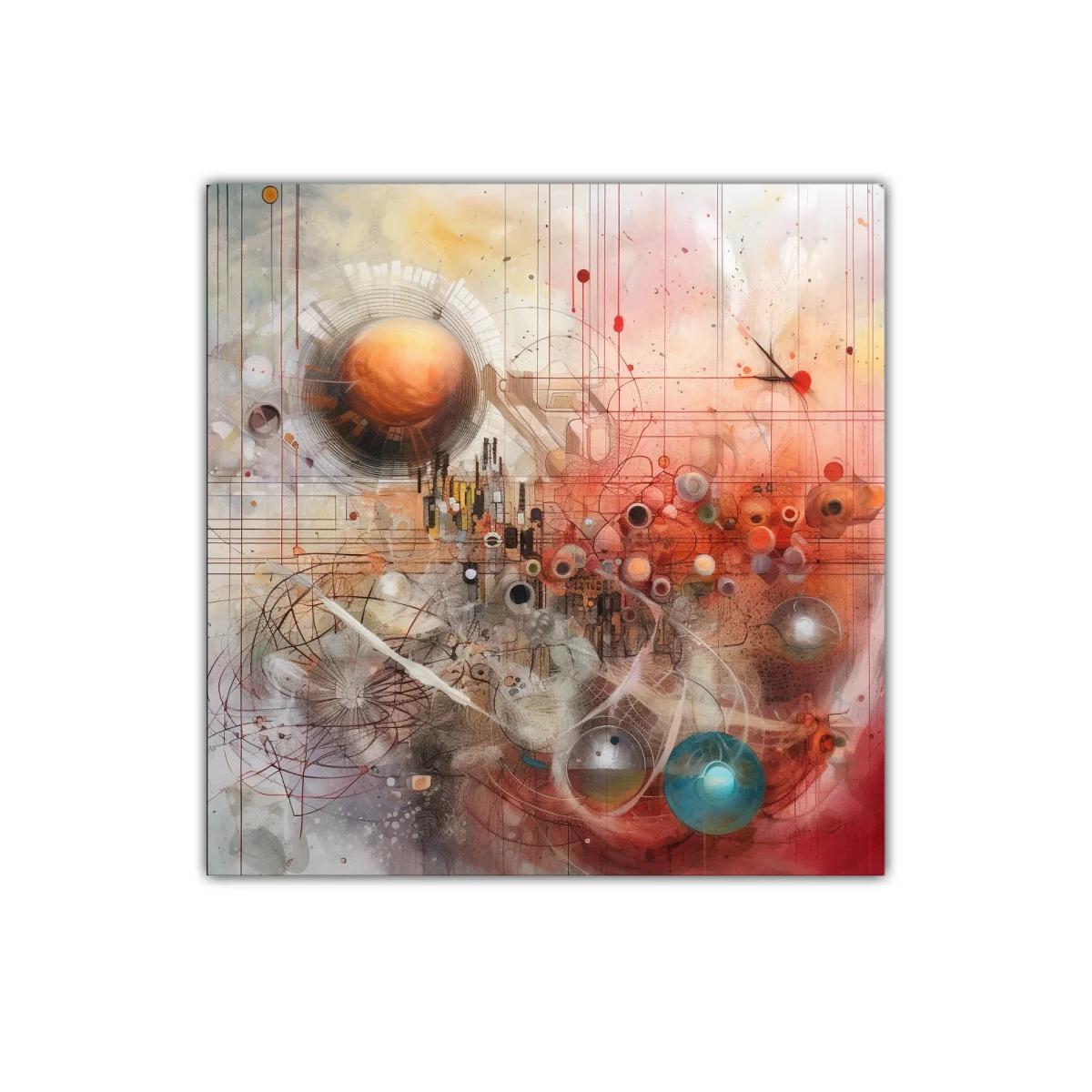 Composición abstracta con formas geométricas y colores cálidos — imagen principal