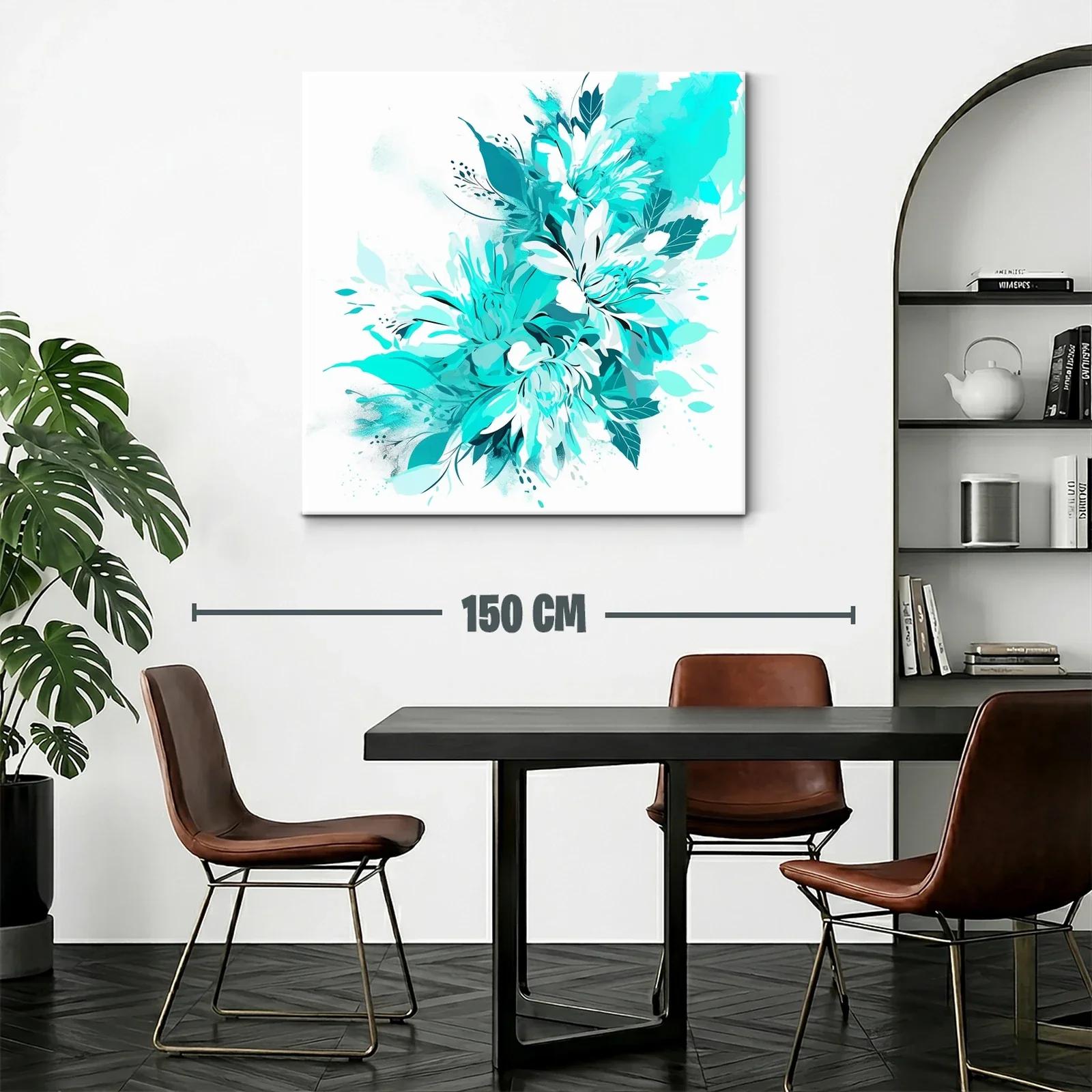 Composición floral en tonos turquesa y blanco vibrante — miniatura 2