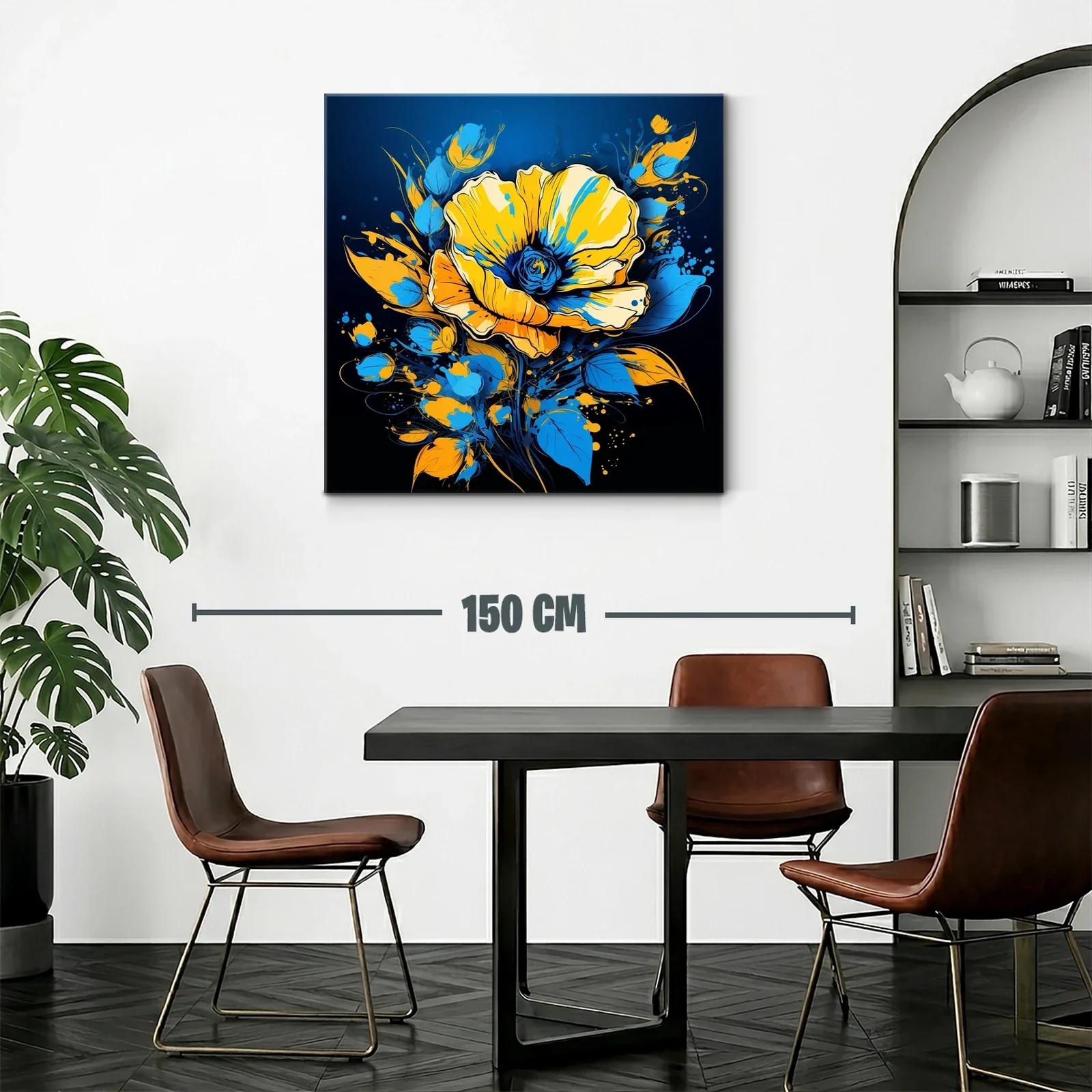 Flor vibrante en tonos azules y amarillos contrastantes — miniatura 2