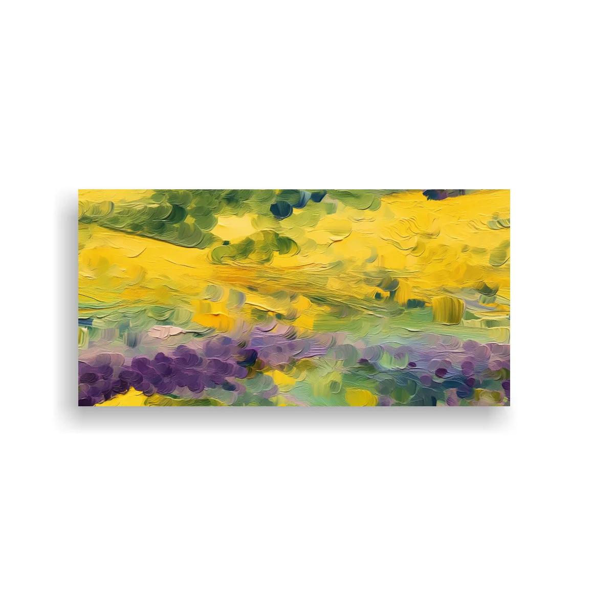Cuadro paisaje abstracto con pinceladas gruesas