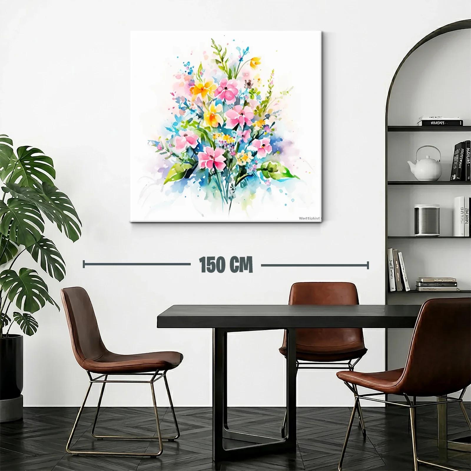 Bello ramo floral en acuarela con tonos pastel brillantes — miniatura 2