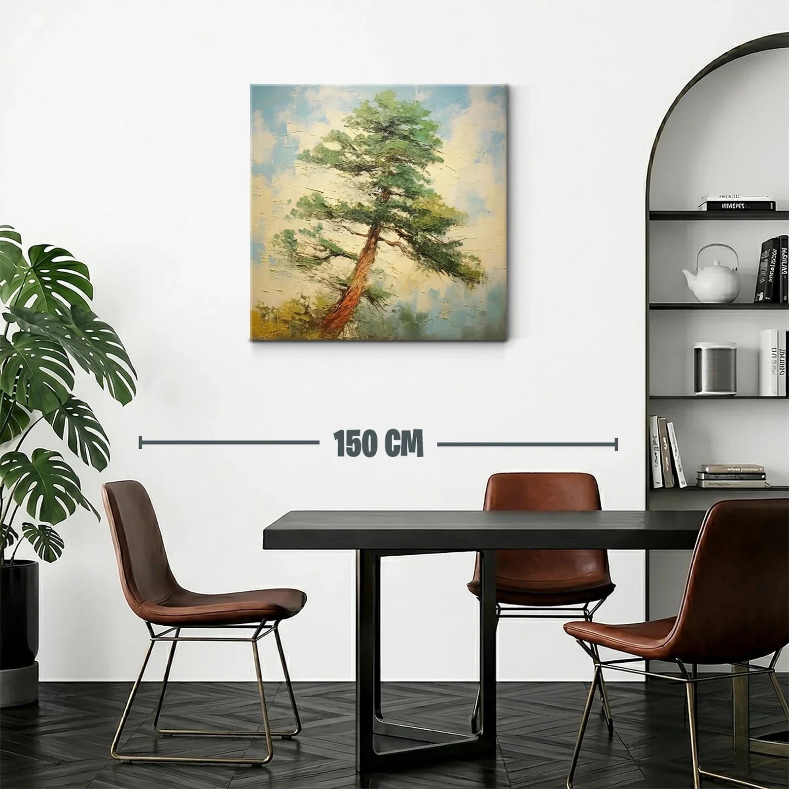 Cuadro de árbol solitario con cielo azul y tonos naturales — miniatura 2