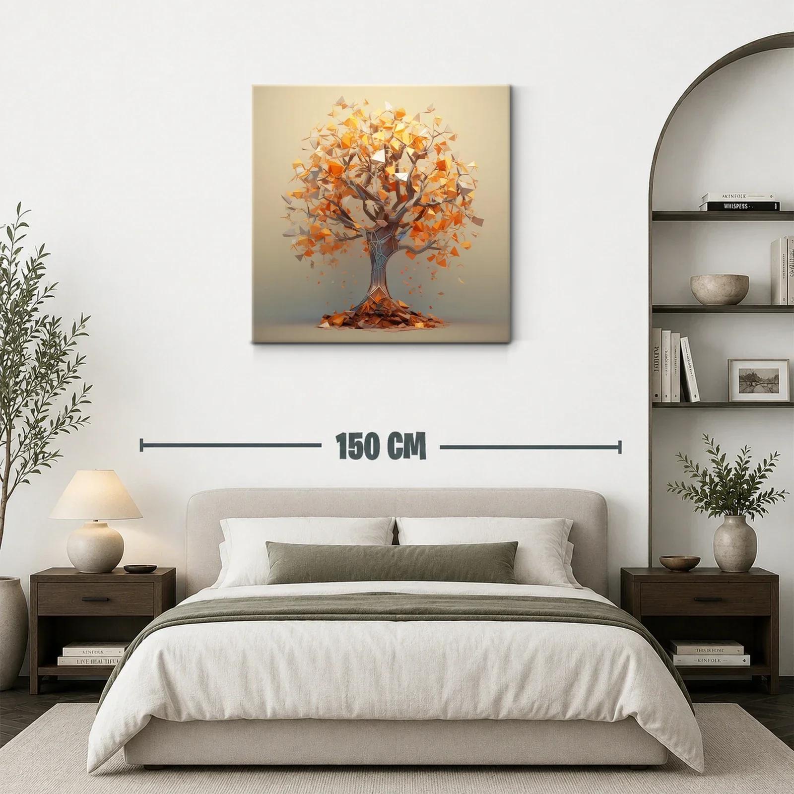 Árbol abstracto en tonos cálidos y dorados — miniatura 3
