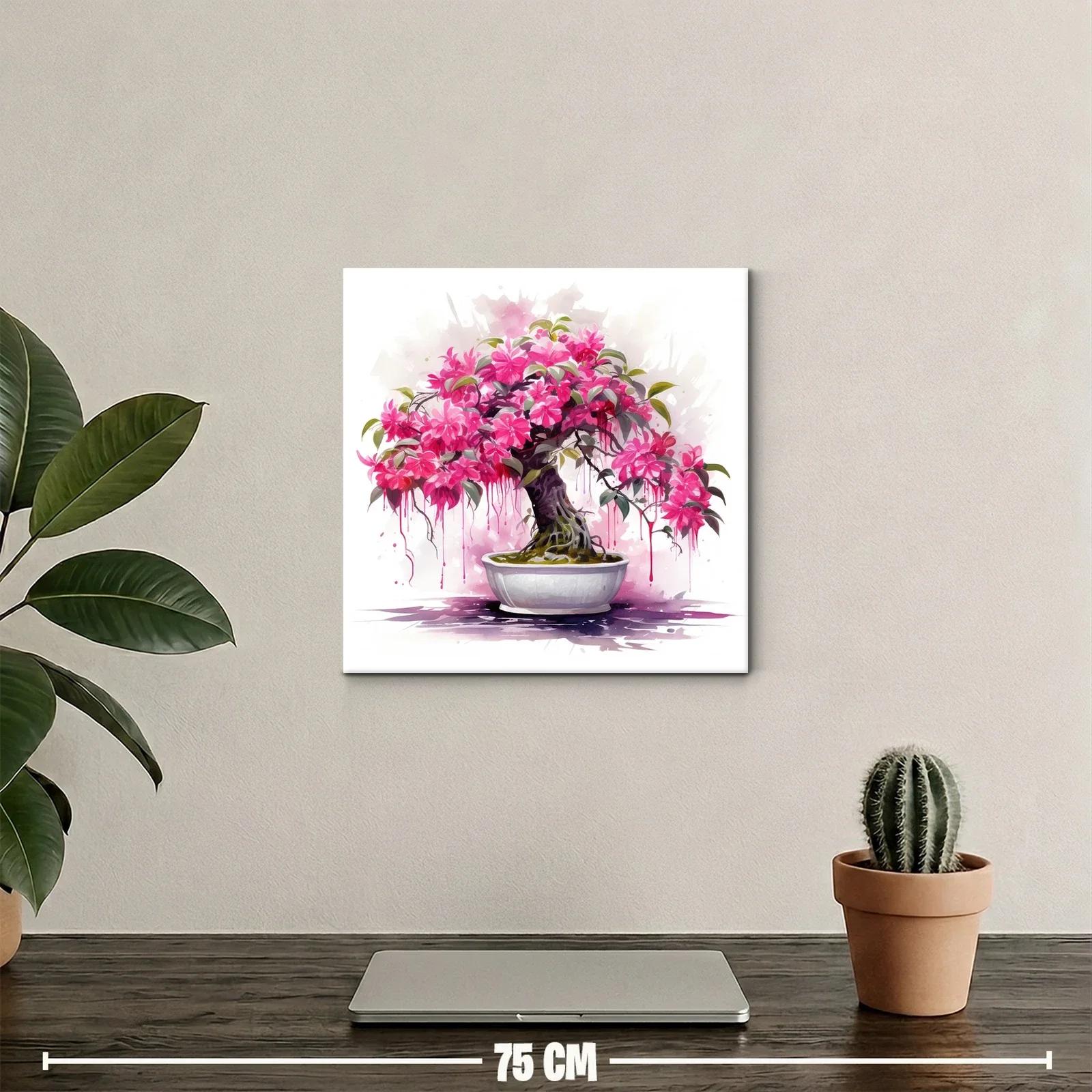 Bonsái florecido en tonos vibrantes y delicados — miniatura 2
