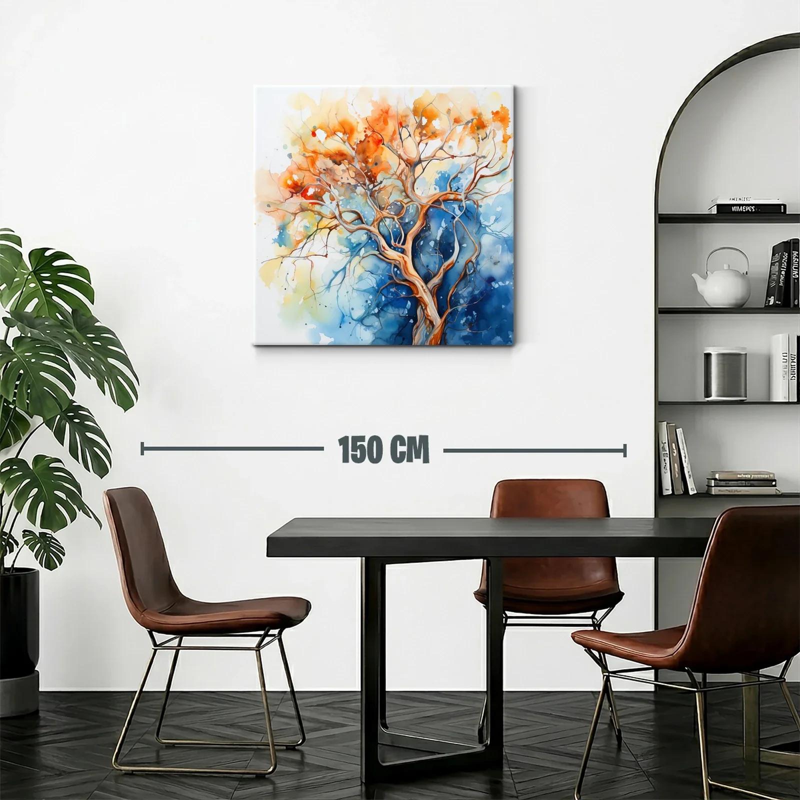Árbol vibrante en tonos cálidos y fríos contrastantes — miniatura 2