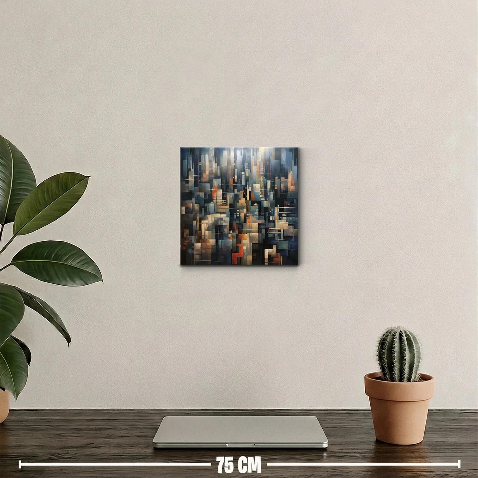 Composición abstracta urbana en tonos oscuros y cálidos — miniatura 2