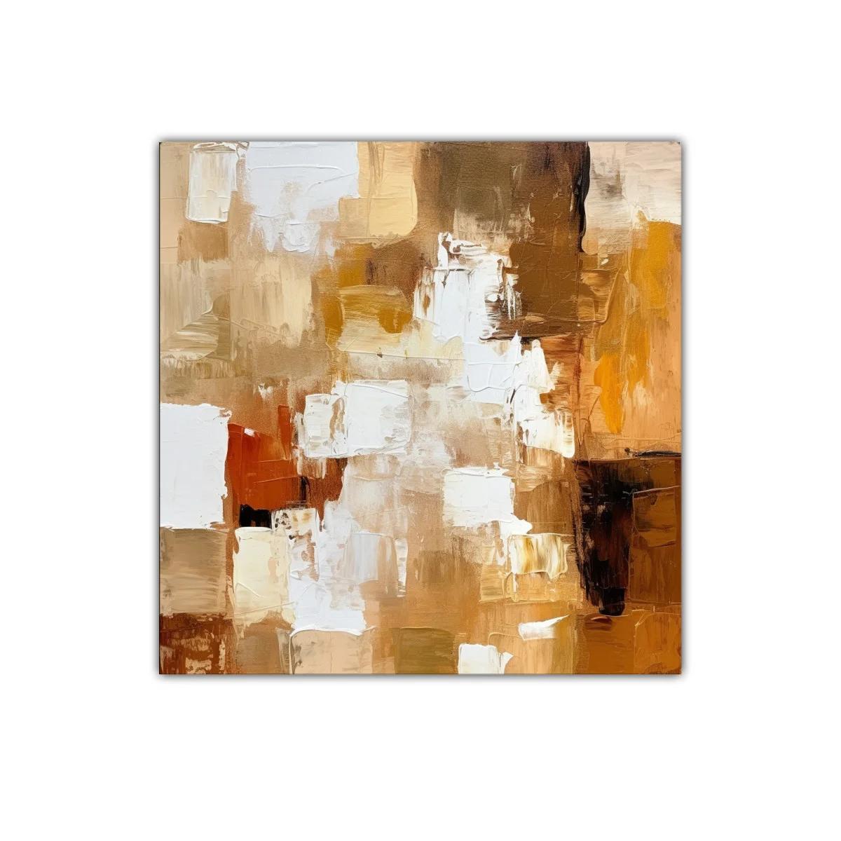 Cuadro abstracto en tonos cálidos marrones y beige — imagen principal