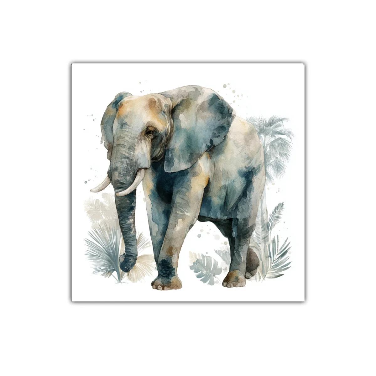 Cuadro decorativo elefante natural en tonos suaves y elegantes — imagen principal