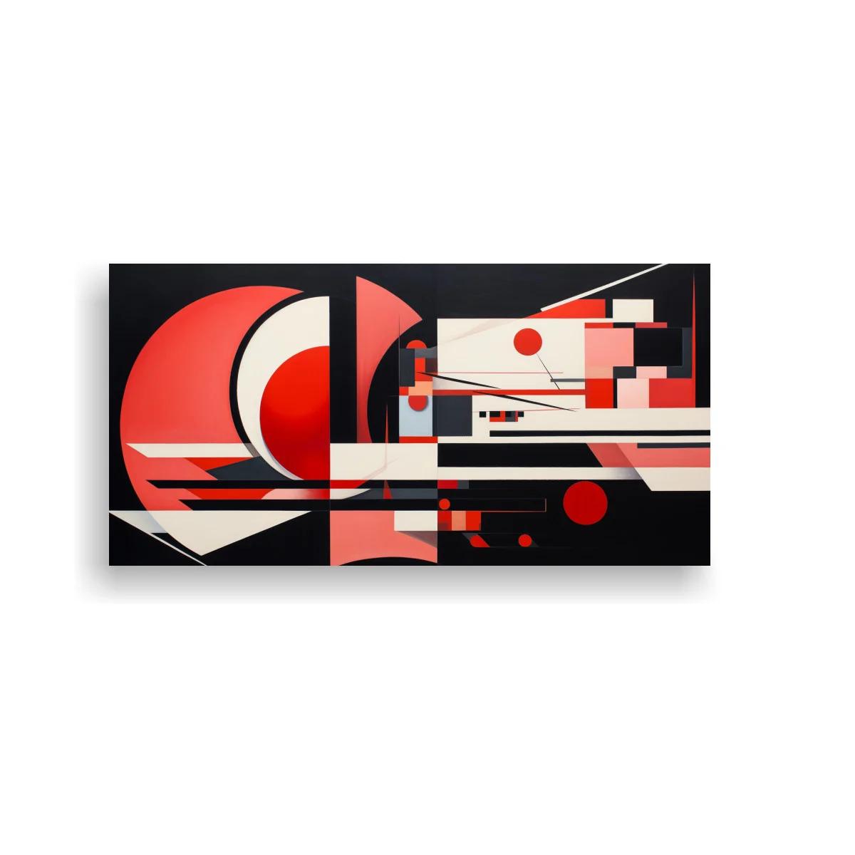 Cuadro composición geométrica abstracta en rojo y negro — imagen principal