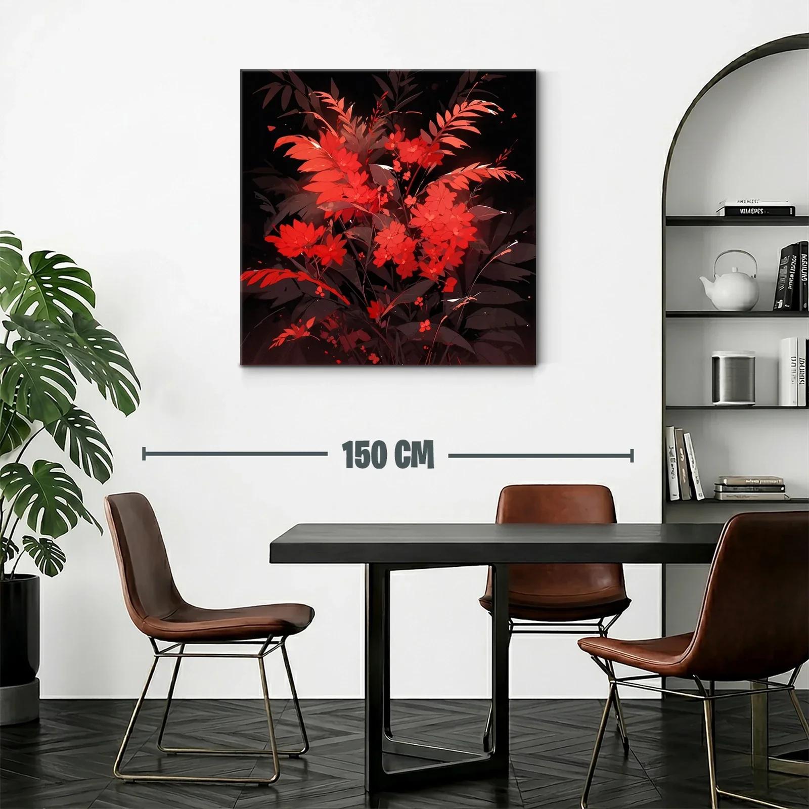 Ramo vibrante con flores rojas sobre fondo oscuro — miniatura 2