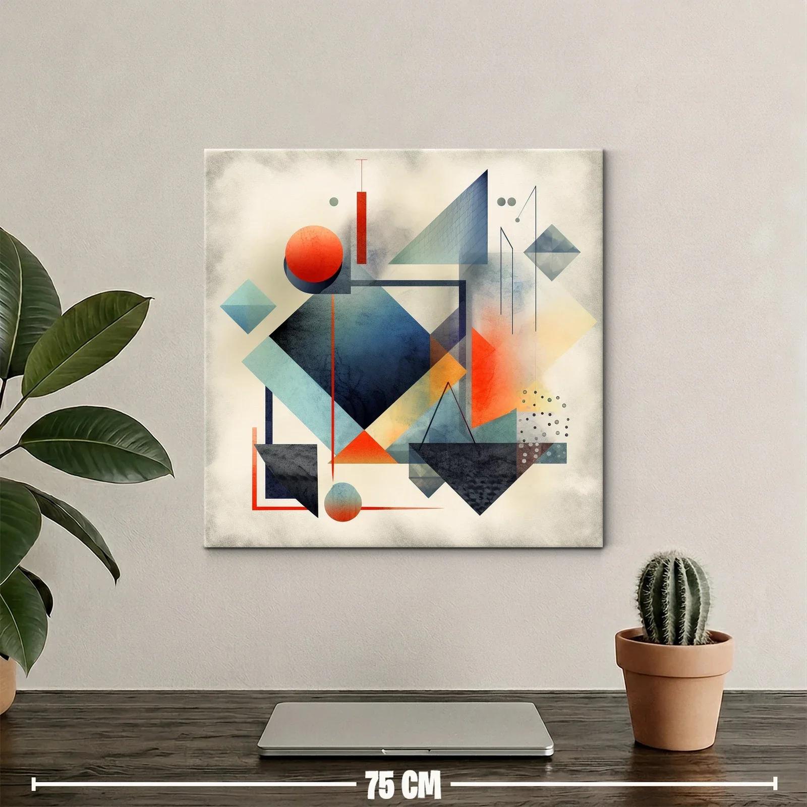 Composición geométrica en tonos cálidos y azules contrastantes — miniatura 2