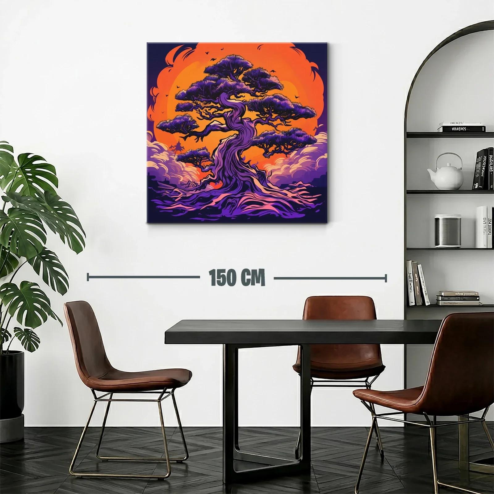 Árbol místico en contraste vibrante con fondo ardiente — miniatura 2