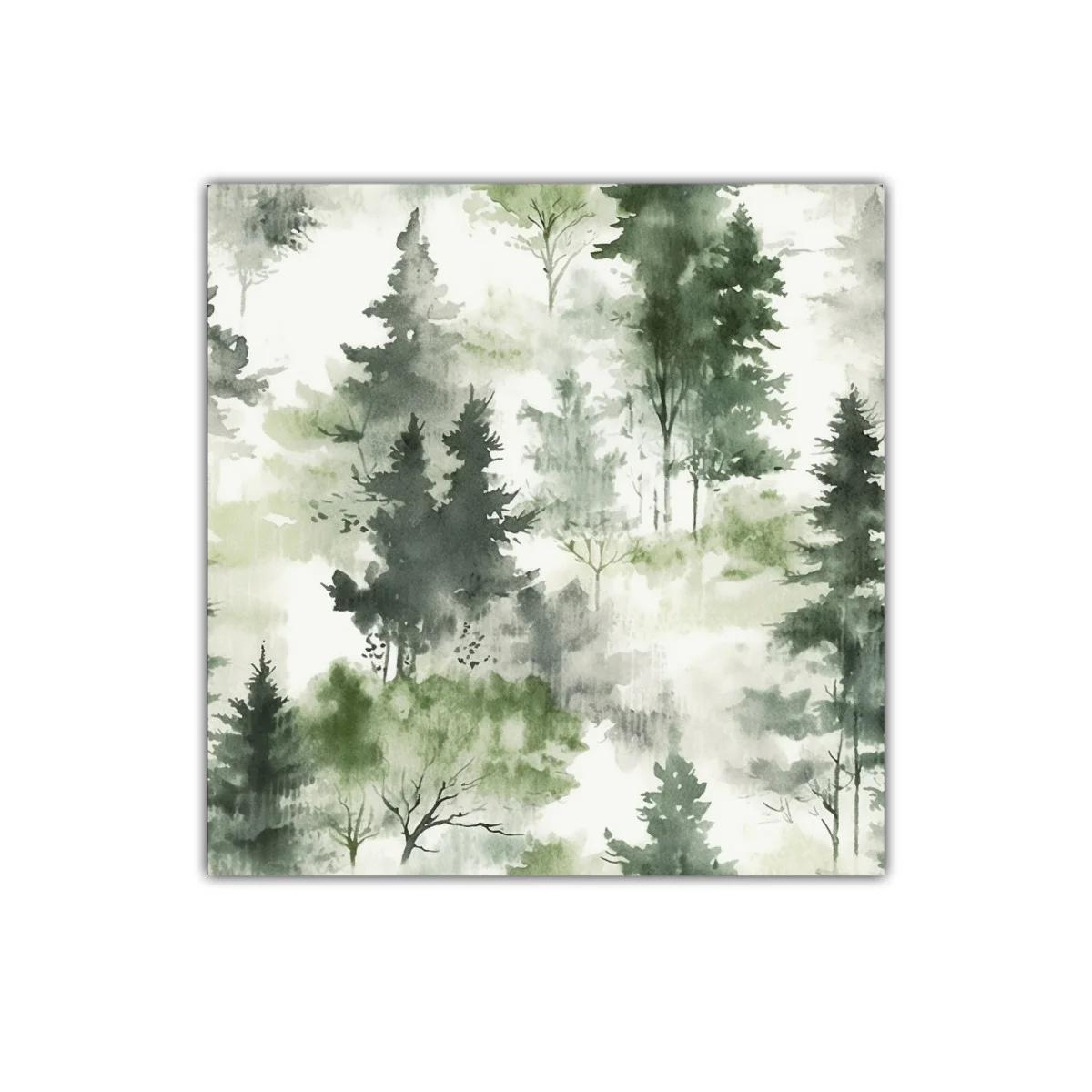 Tranquilo bosque en tonos verdes y grises suaves — imagen principal