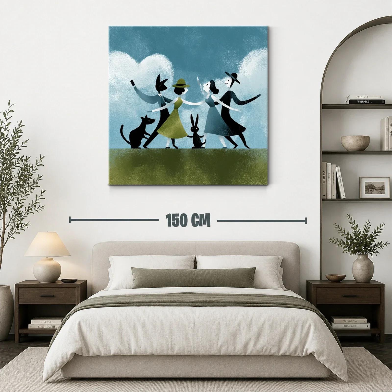 Danza Alegre con Animales en Tonos Suaves y Naturales — miniatura 3