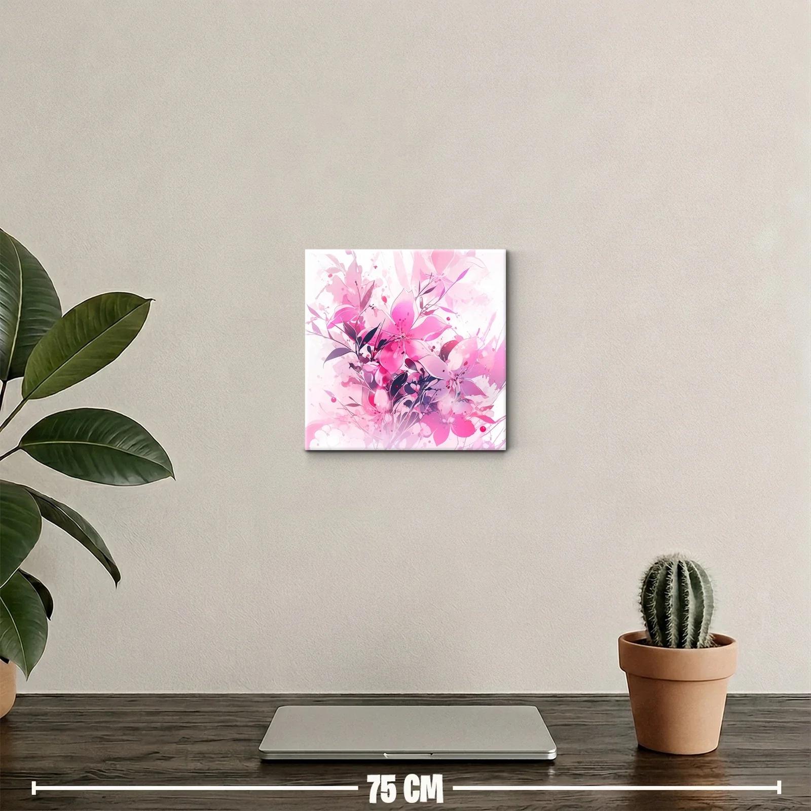 Cuadro decorativo con delicadas flores en tonos rosas y lilas — miniatura 2