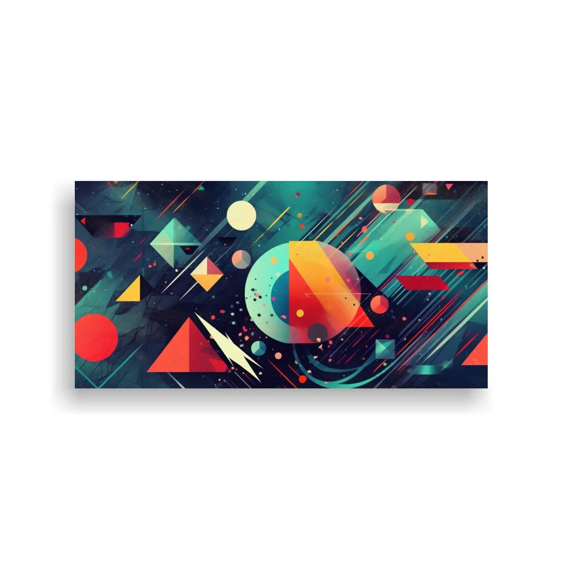 Cuadro abstracción geométrica con diagonales dinámicas