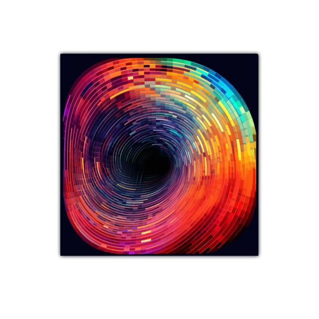 Cuadro con remolino colorido de formas geométricas