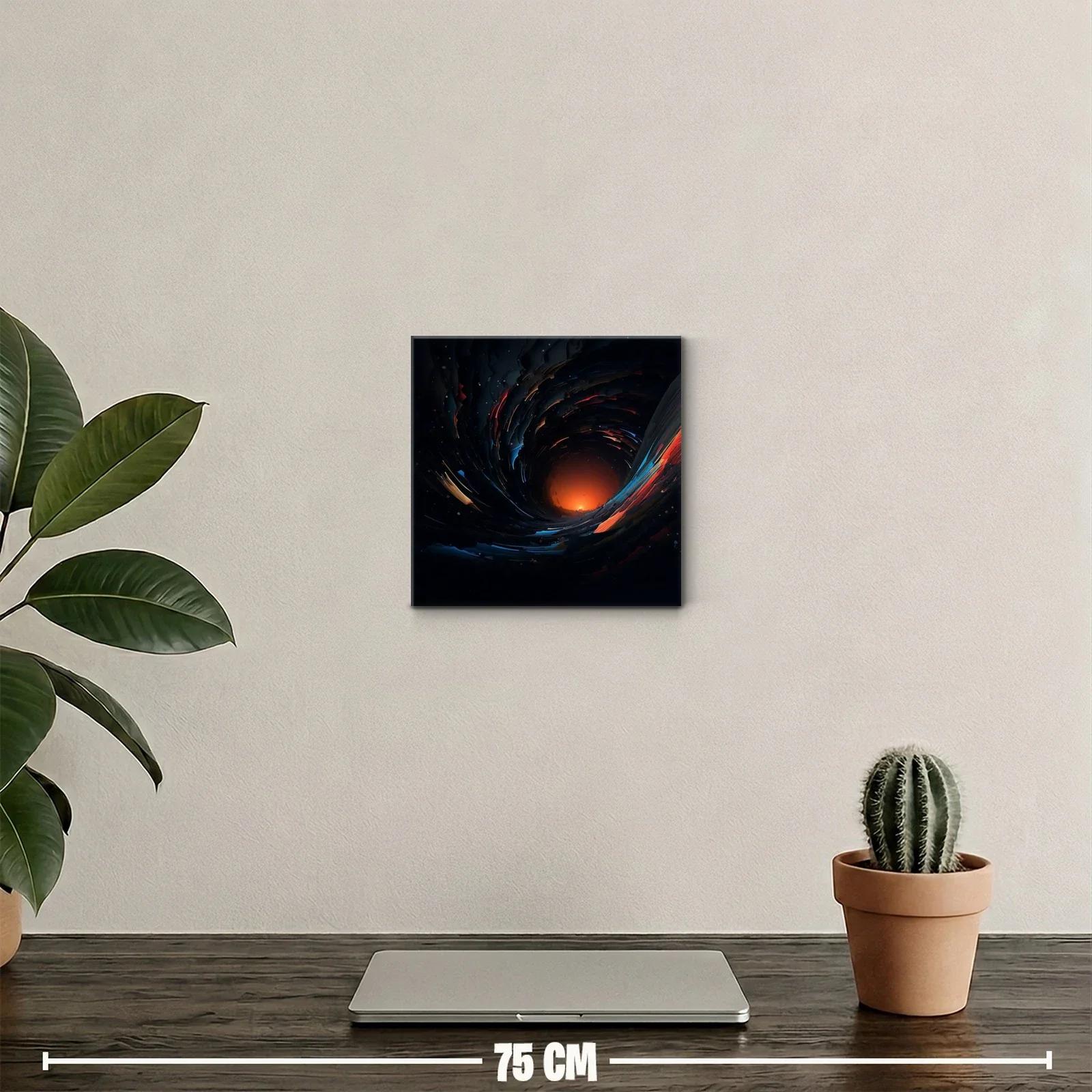 Cuadro abstracto de remolino y luz cálida intensa — miniatura 2