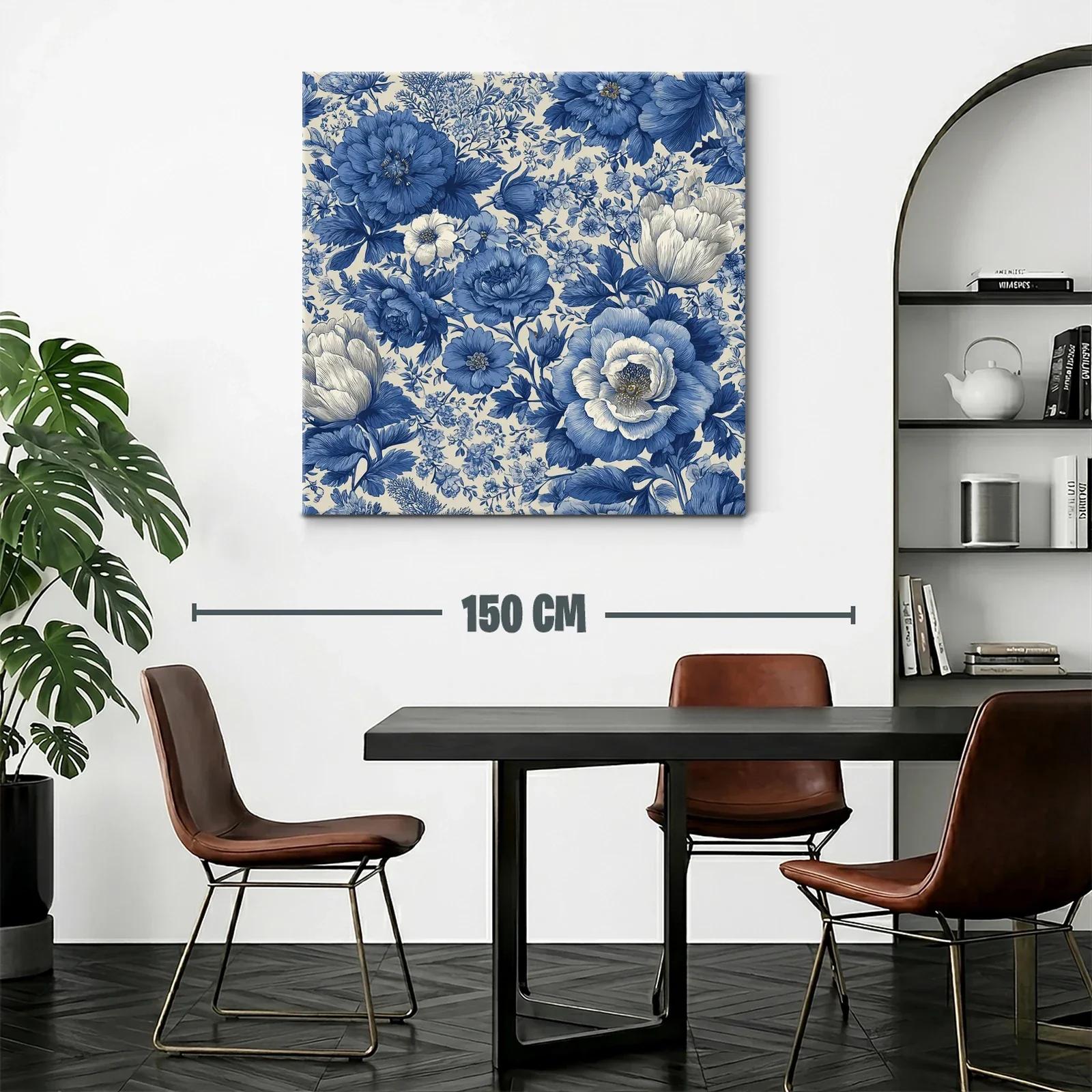 Elegancia floral en tonos azules para cualquier espacio — miniatura 2