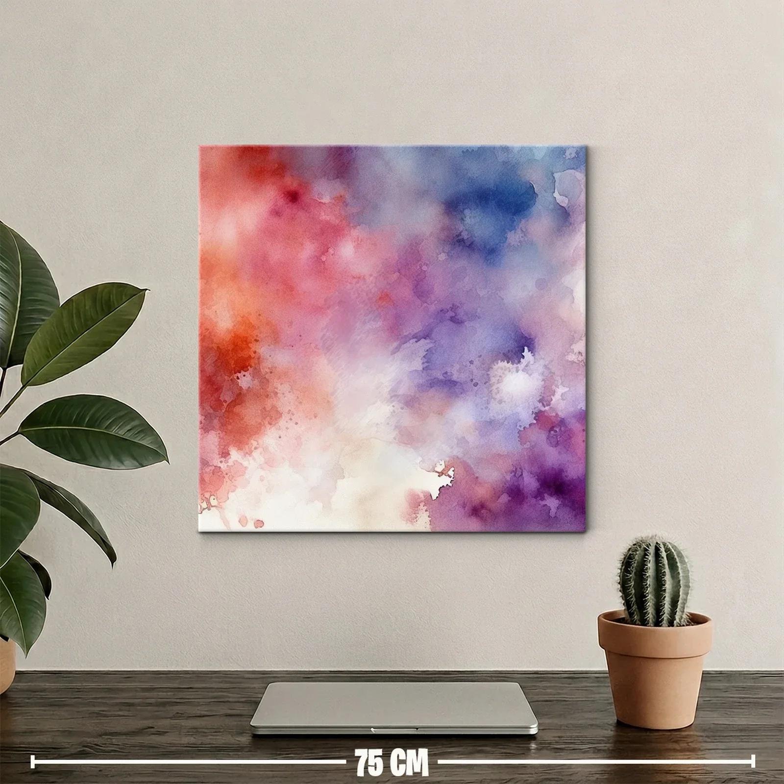Cuadro abstracto con tonos cálidos y fríos vibrantes — miniatura 2