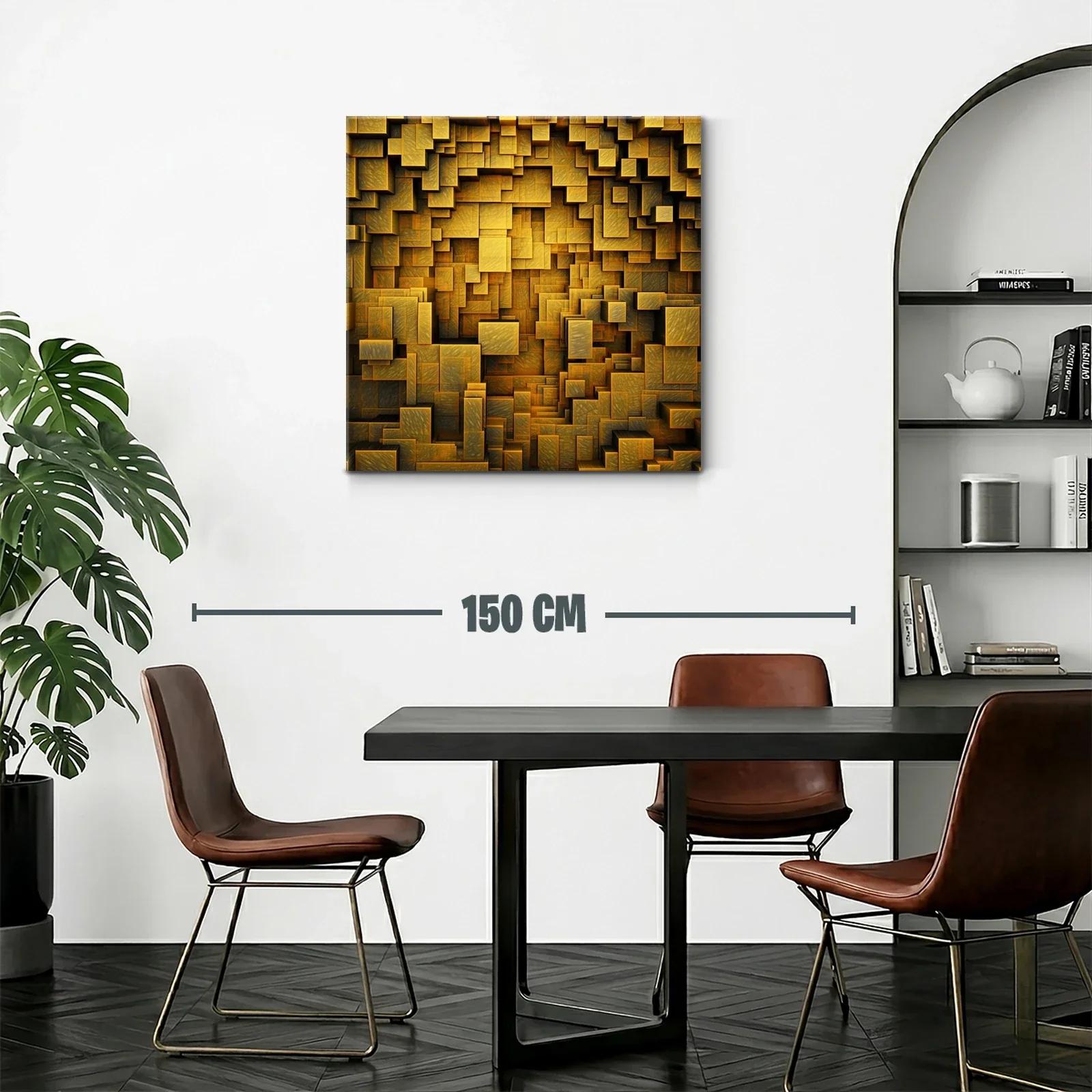 Diseño abstracto de recuadros encajados dorados y negros — miniatura 2