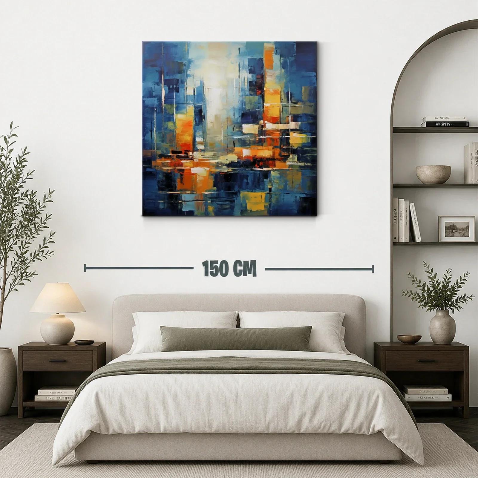 Composición abstracta con vibrantes tonos azul y naranja — miniatura 3