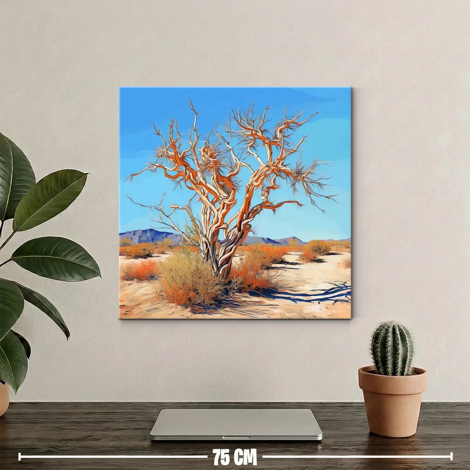 Árbol retorcido en paisaje desértico bajo cielo azul claro — miniatura 2