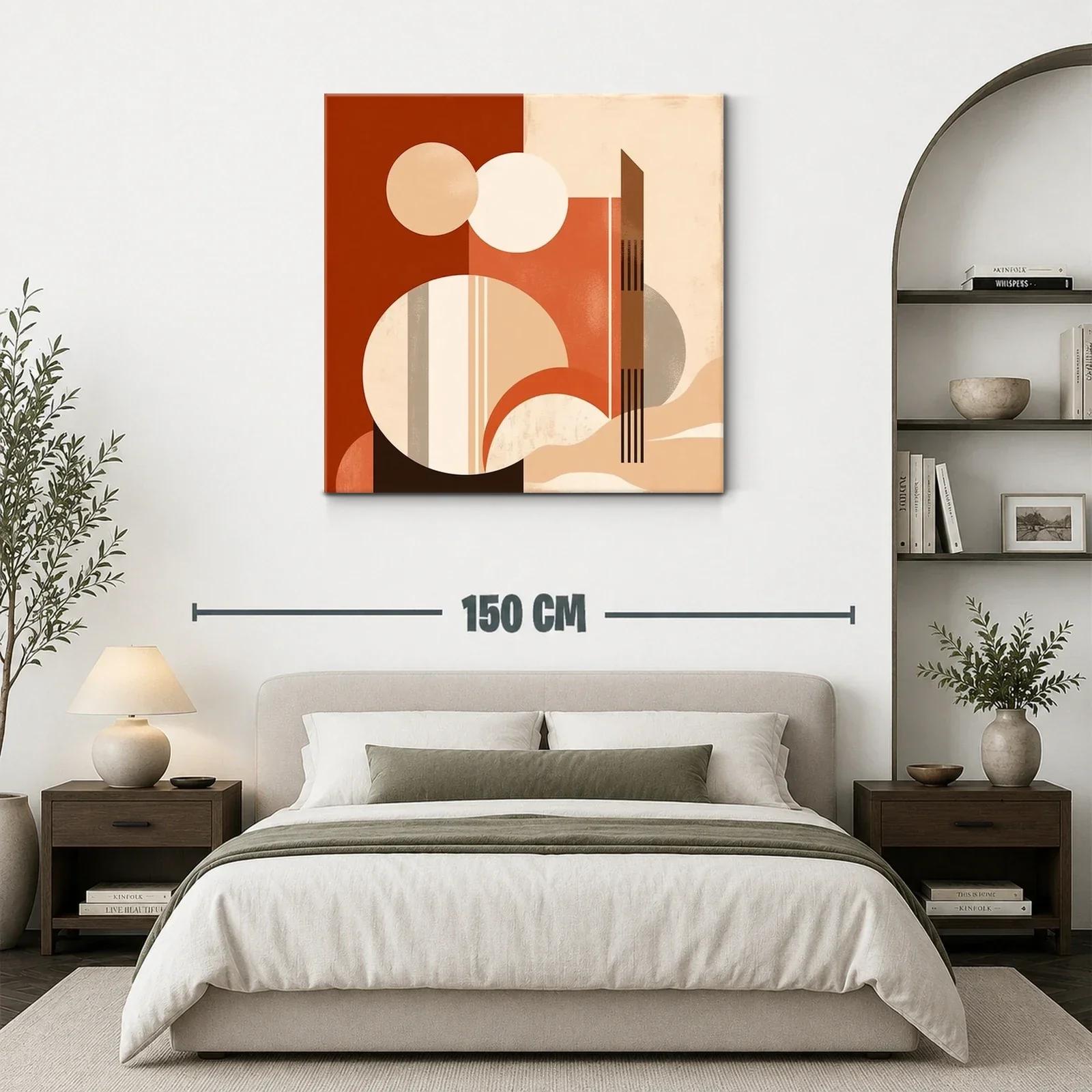 Composición abstracta con formas geométricas en tonos cálidos — miniatura 3