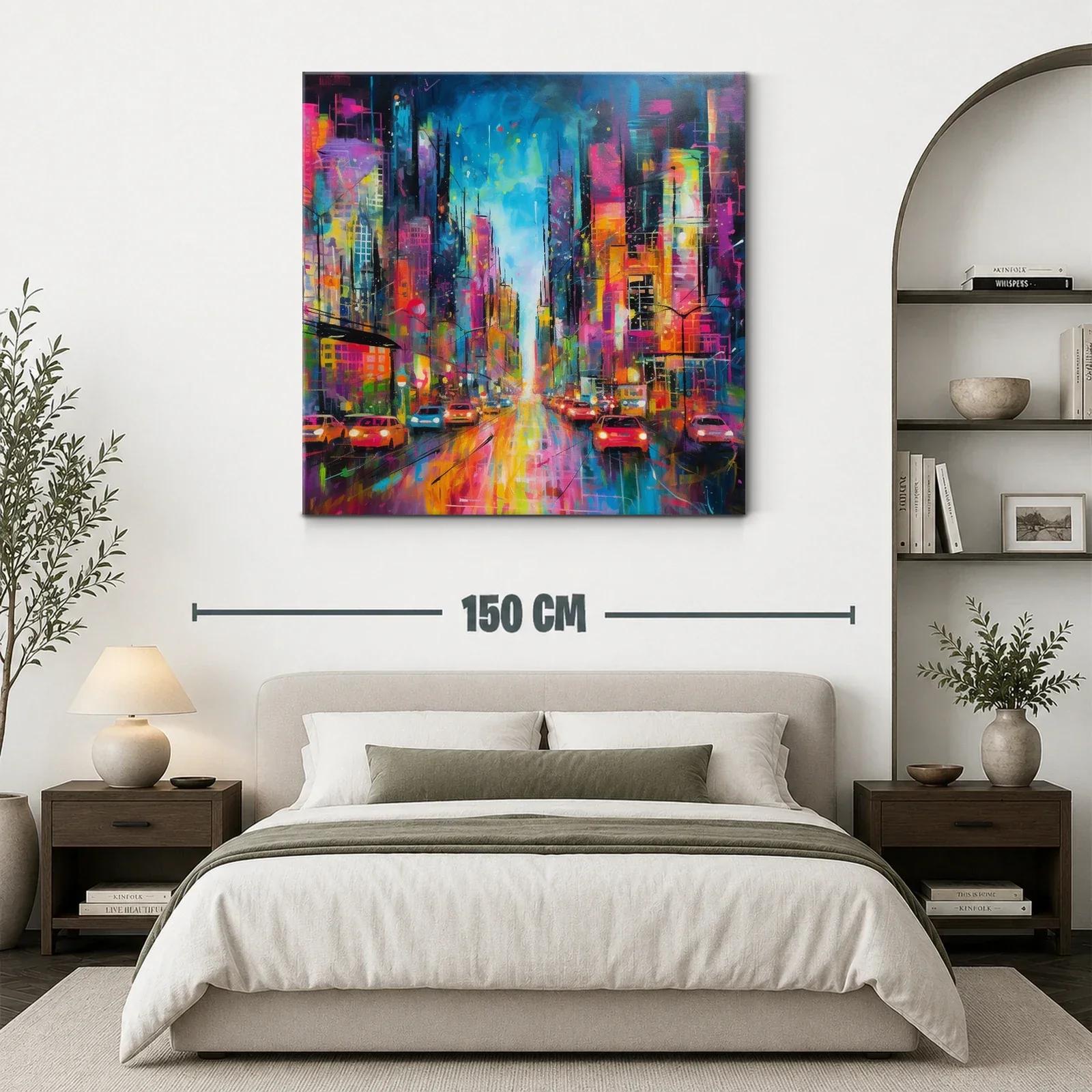Ciudad vibrante llena de luces y movimiento urbano — miniatura 3