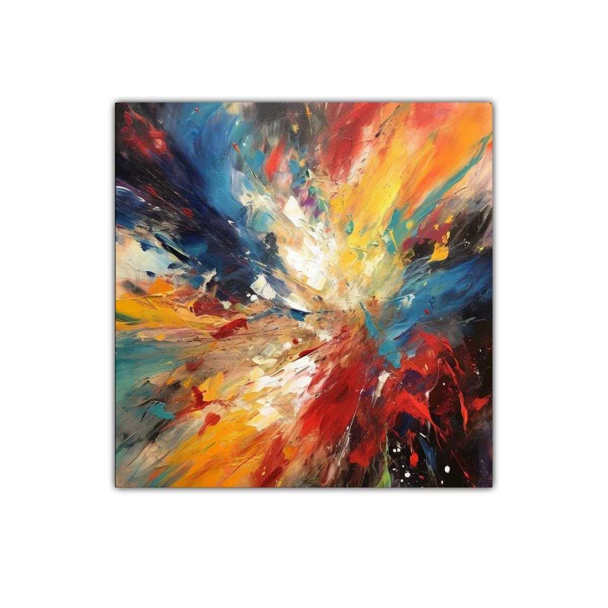 Cuadro abstracto con explosión vibrante de color y energía — miniatura 1