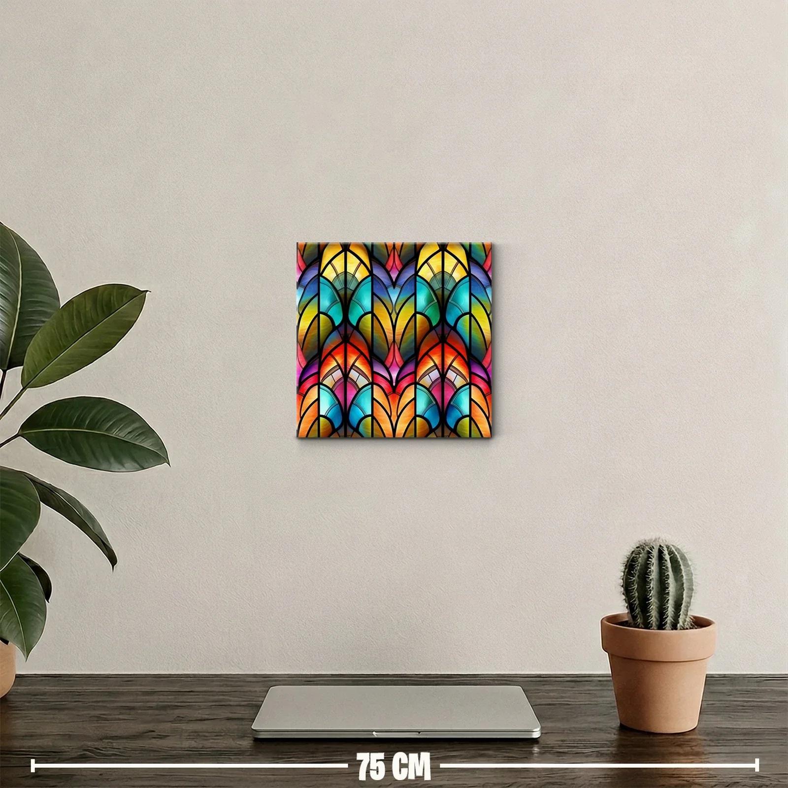 Patrón colorido y simétrico con formas artísticas abstractas — miniatura 2