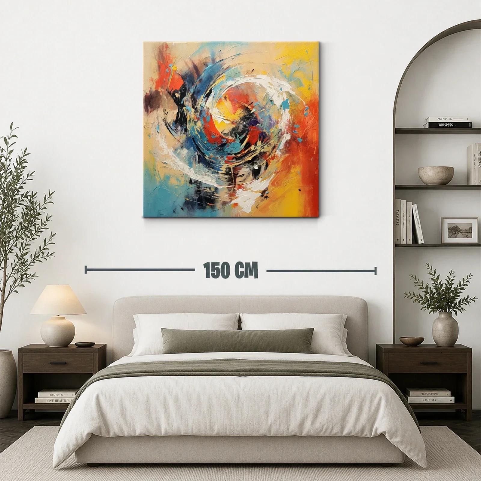 Cuadro abstracto con energía y dinámica vibrante — miniatura 3