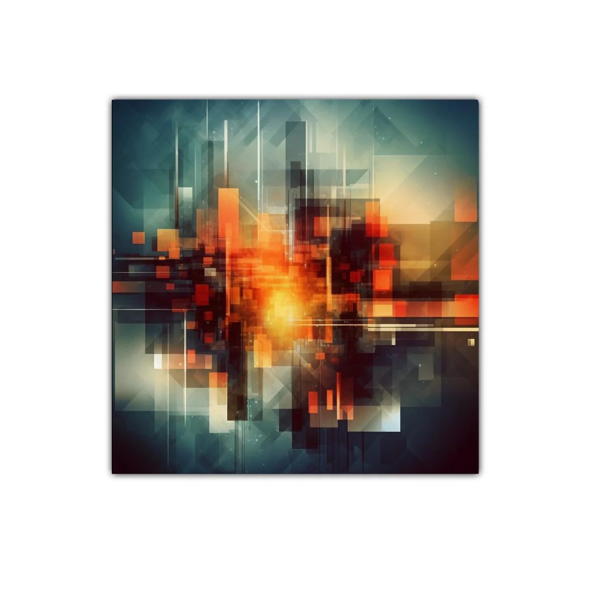 Composición geométrica con tonos cálidos y contraste dinámico — imagen principal