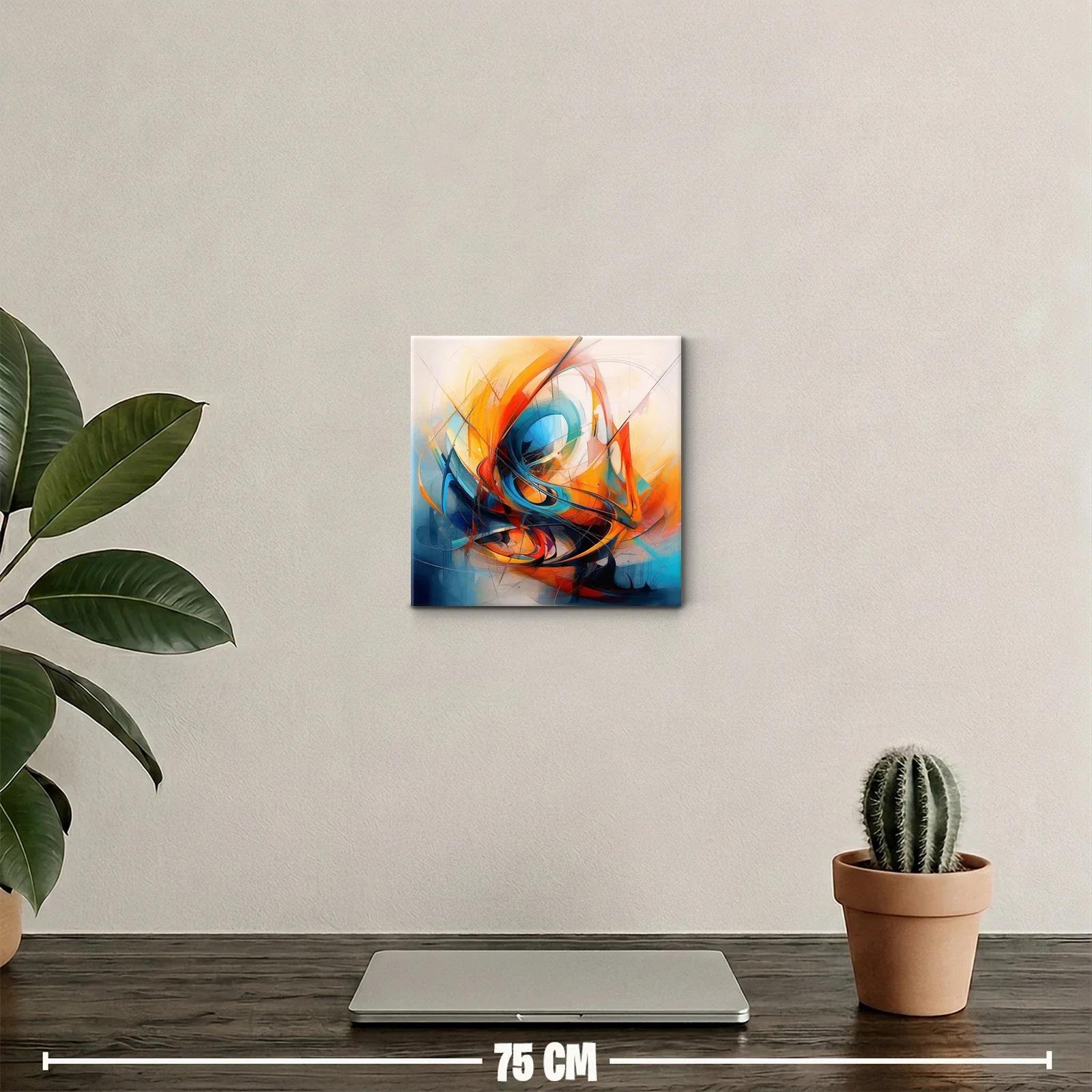 Cuadro abstracto con explosión de colores vibrantes — miniatura 2