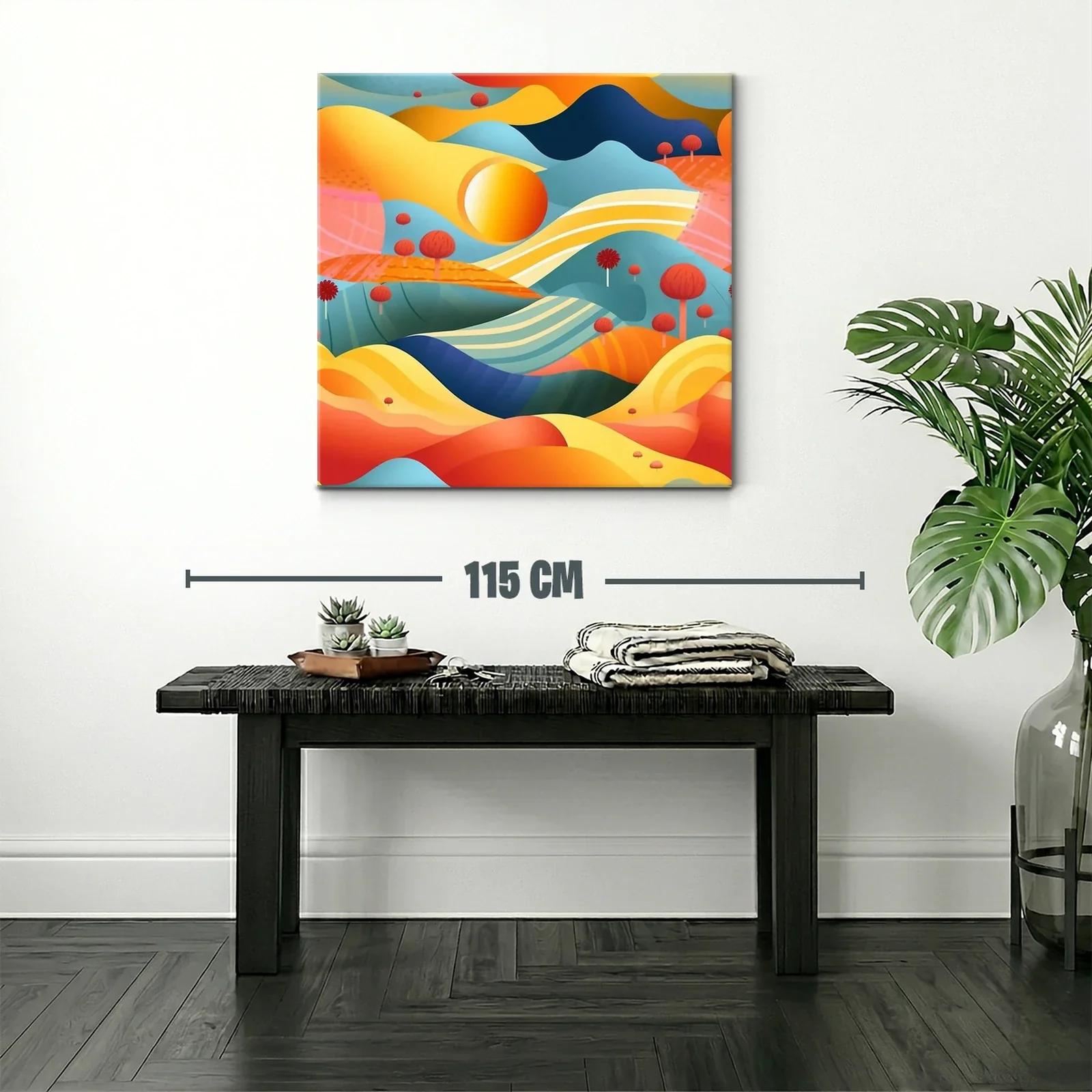 Paisaje abstracto en ondas cálidas y tonos vibrantes — miniatura 2