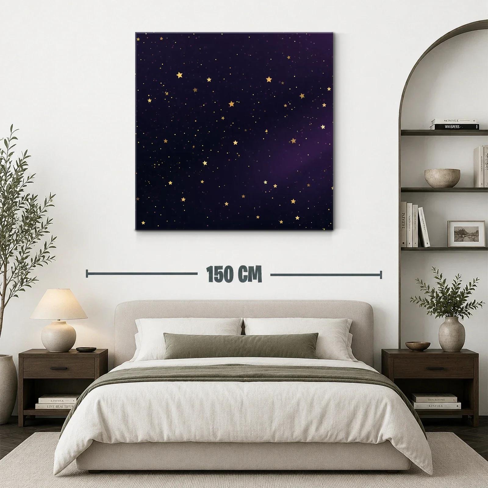 Cuadro Estrellado con Fondo Nocturno en Tonos Morados — miniatura 3