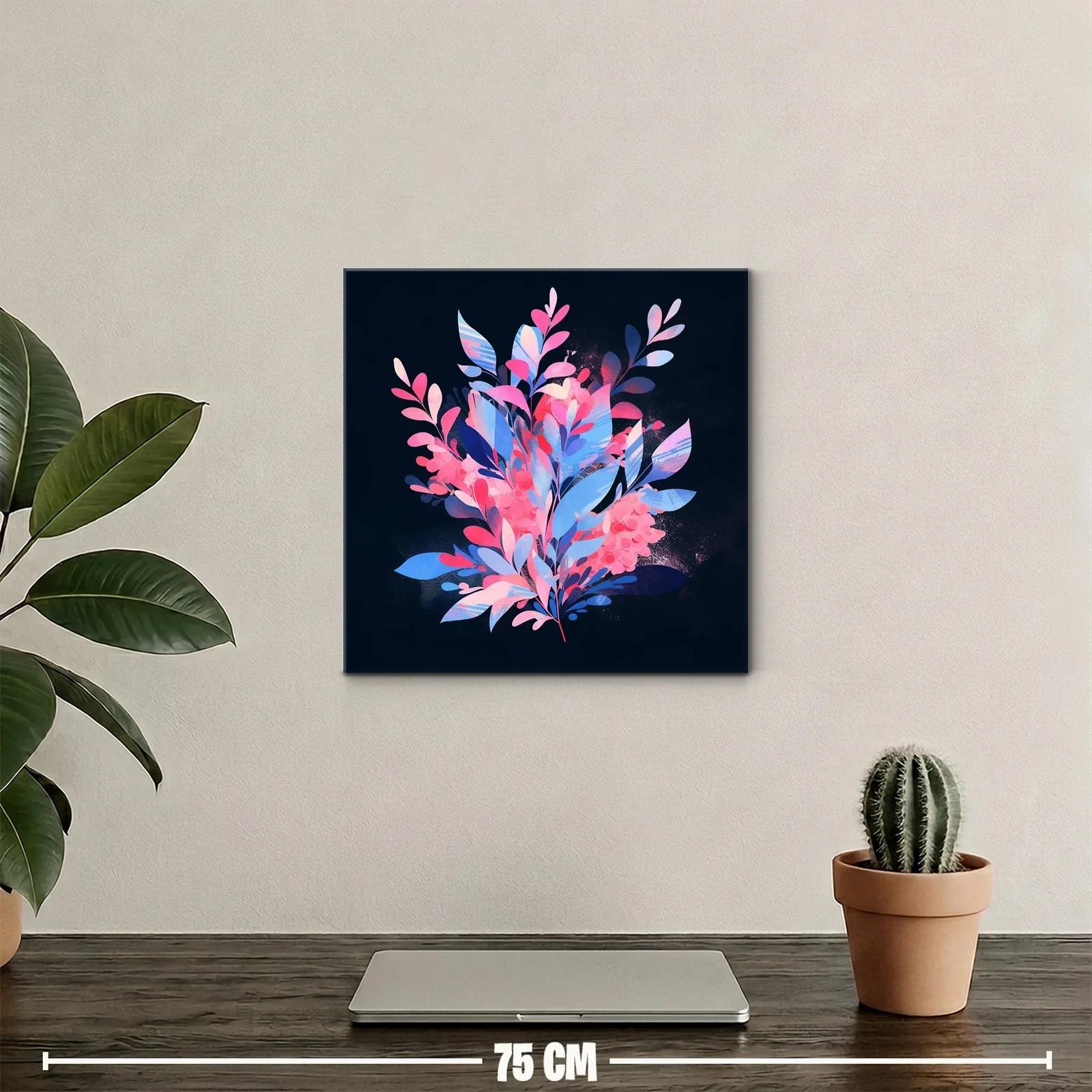 Composición floral vibrante con tonos rosa y azul — miniatura 2