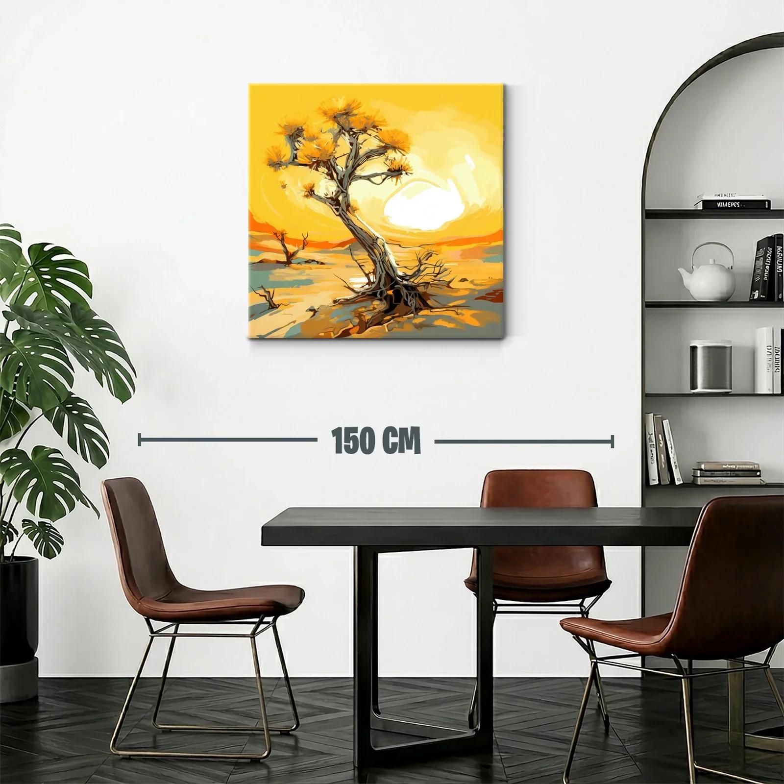 Árbol solitario en paisaje desértico iluminado al atardecer — miniatura 2
