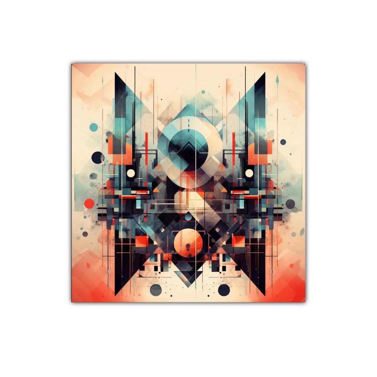 Composición geométrica abstracta en tonos cálidos y fríos — imagen principal