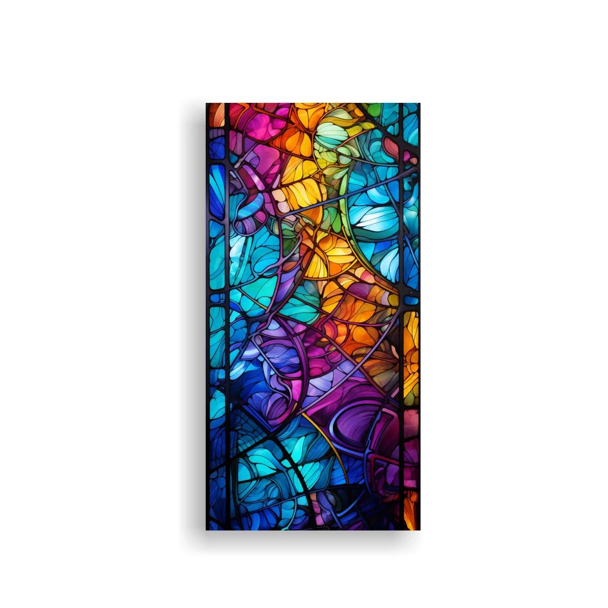 Cuadro rostro de mujer en vitral colorido — imagen principal