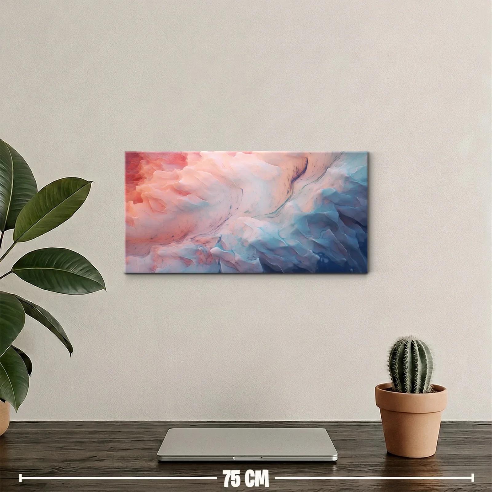 Cuadro nubes abstractas con vetas fluidas y luz blanquecina — miniatura 2