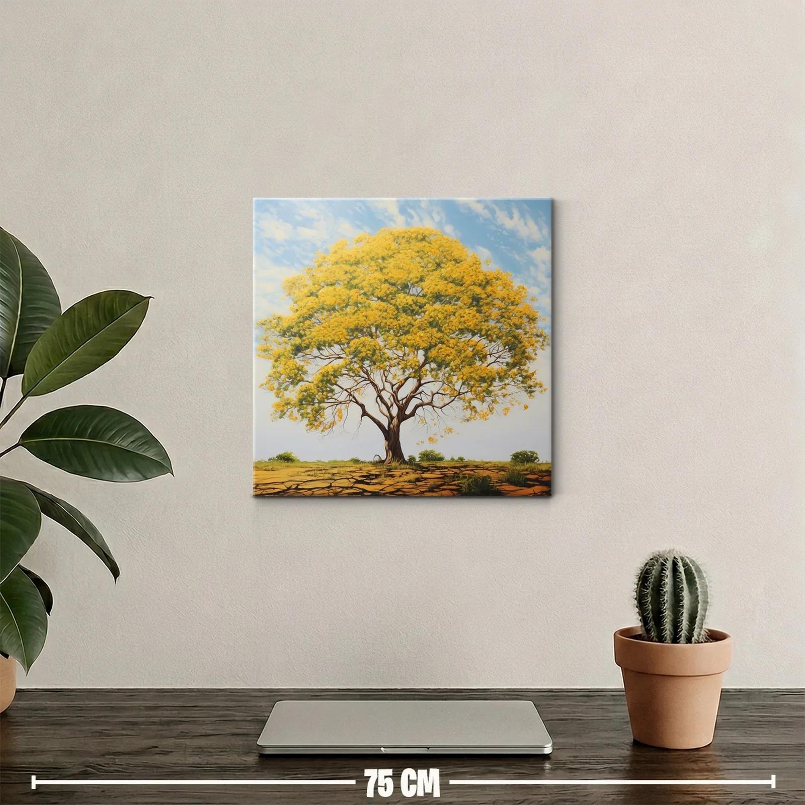 Árbol Dorado en Paisaje Cálido y Sereno — miniatura 2