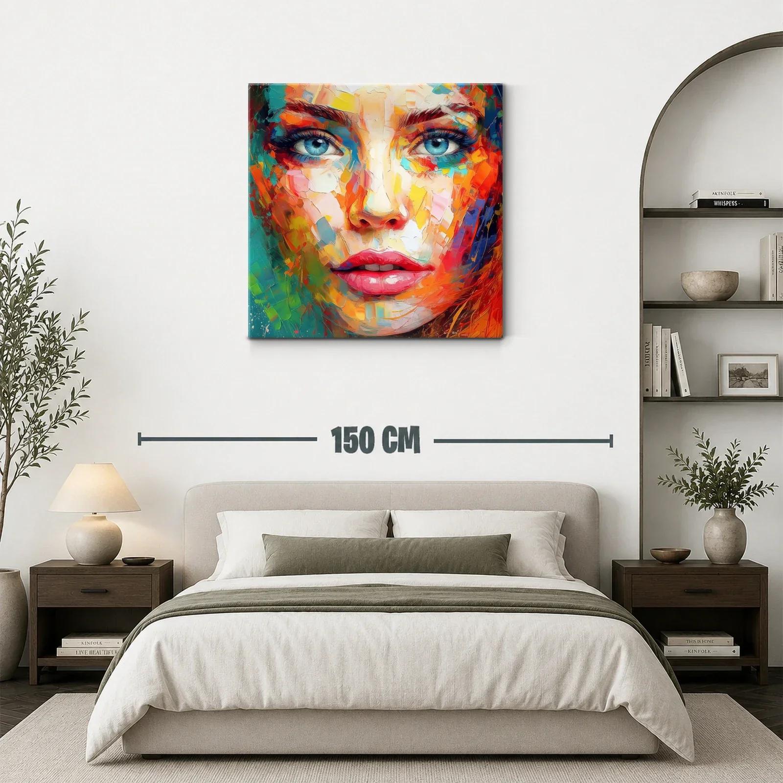 Retrato vibrante con rostro femenino y ojos azules profundos — miniatura 3