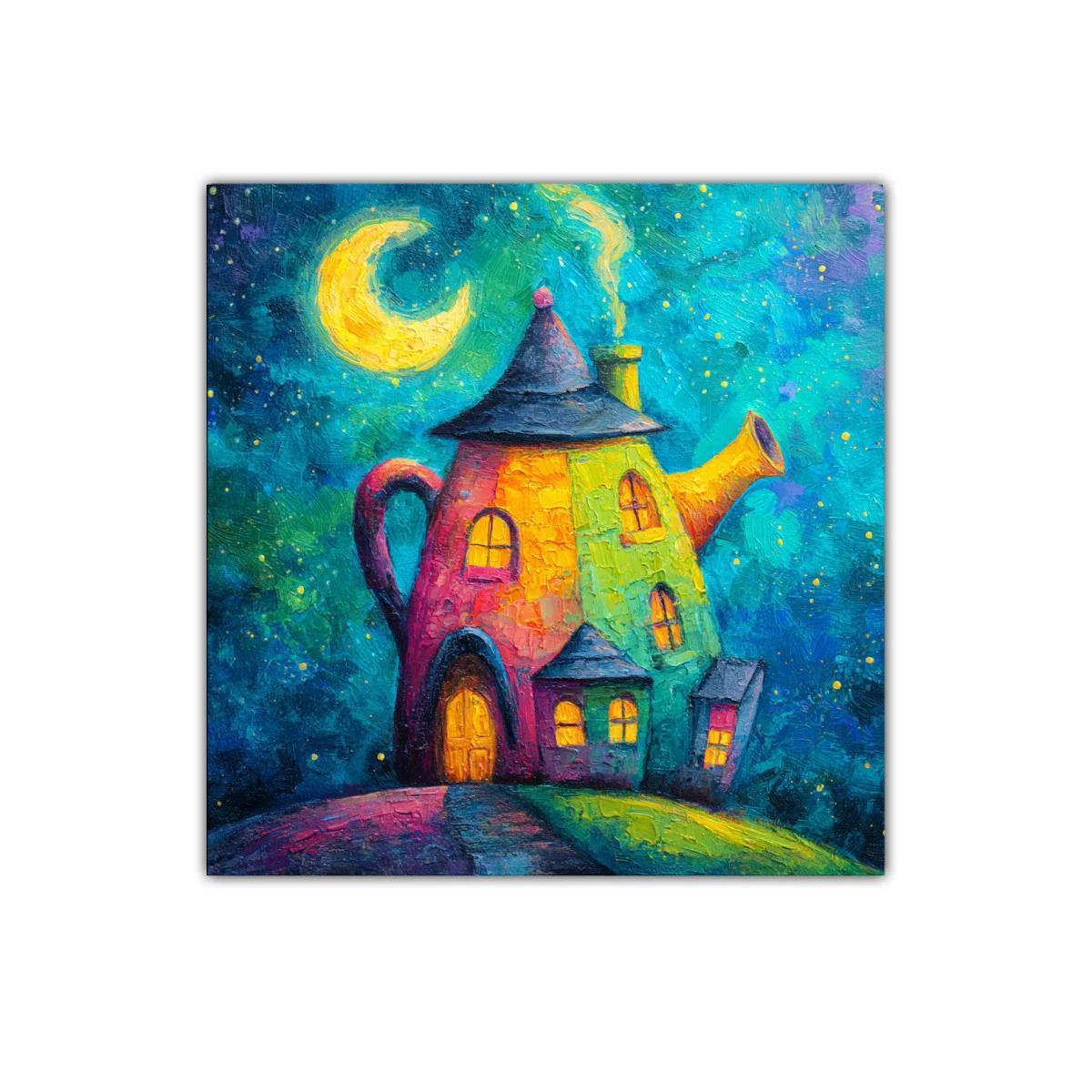 Casa de Tetera Mágica Bajo la Luna Llena — imagen principal